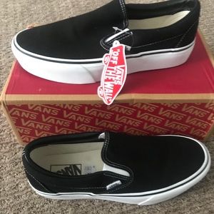 Black platform slip on vans size 10 women’s